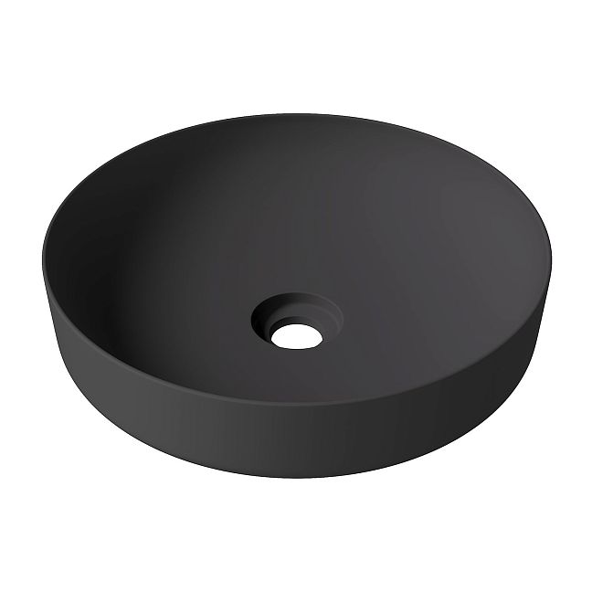 Alice FORM Раковина накладная, D450, без отверстия под смеситель, черный матовый