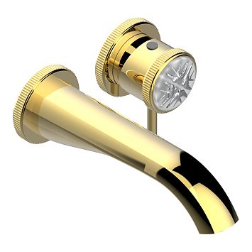 THG Hirondelles Platinum Stamped Смеситель для раковины, встраиваемый, цвет: Polished gold