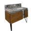 Комплект мебели Mia Italia Tango 120х54см на ножках, цвет Walnut (орех), со столешницей из мрамора Breccia Alba с керамической раковиной.