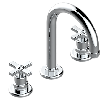 Смеситель для раковины THG Club Saint-Germain на три отверстия устанавливаемый на борту с донным клапаном