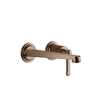 Gessi Venti20 Смеситель для раковины настенный, встраиваемый, однорычажный, излив 201 мм., внешняя часть, Copper Brushed PVD