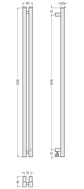 Сунержа Фьорд 4.0 Полотенцесушитель электрический 120x8 Золото