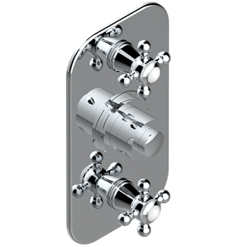 Накладка THG Charleston с ручкой регулировки температуры и двумя маховиками для термостатического смесителя 5400AE