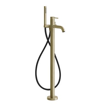 Gessi 316 Напольный смеситель для ванны с душевой лейкой (внешние части), Brushed Brass PVD
