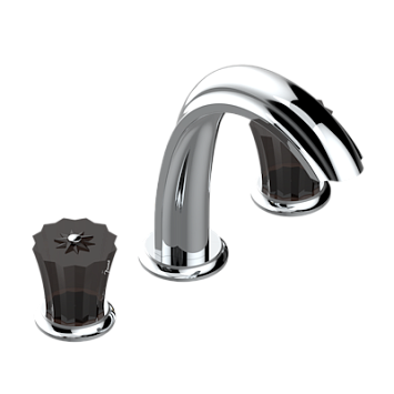 Смеситель для раковины THG Mille Nuits - Brume crystal на три отверстия устанавливаемый на борту с донным клапаном