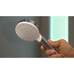 Ручной душ Hansgrohe Crometta 1jet 10см., с держателем, цвет: белый/хром купить в Москве: интернет-магазин StudioArdo