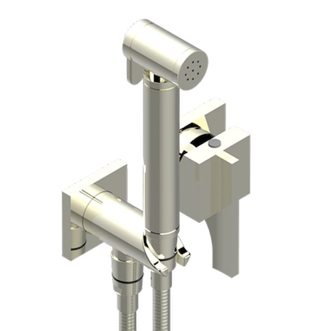 THG Hamptons Гигиенический душ в комплекте с встраиваемым однорычажным смесител, шланг 125см, держатель, с подвод воды, внешн часть, цвет: Polished nickel