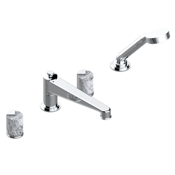 Смеситель THG Le 9 Howlite для ванны набортный на 4 отв. с изливом СУПЕР ГОЛИАФ