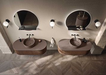 Комплект мебели Oasis Naos напольный, Столешница: Покрытие Purefeel, Отделка: Рифленая текстура ореха / Матовый черный
