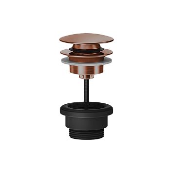 Gessi 316 Донный клапан нажимной Stop Go, для раковин без перелива, Copper Brushed PVD
