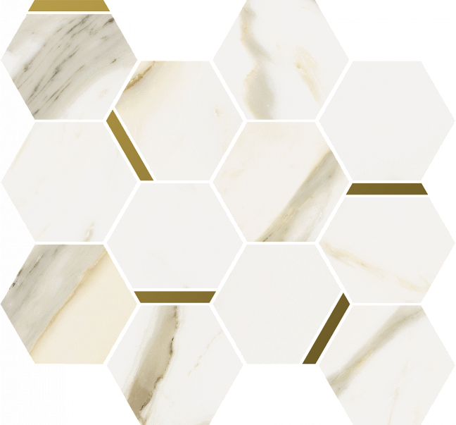 Italon Керамогранитная мозаика Stellaris Calacatta Gold Chic 28,3x32,8x0,9 Матовая