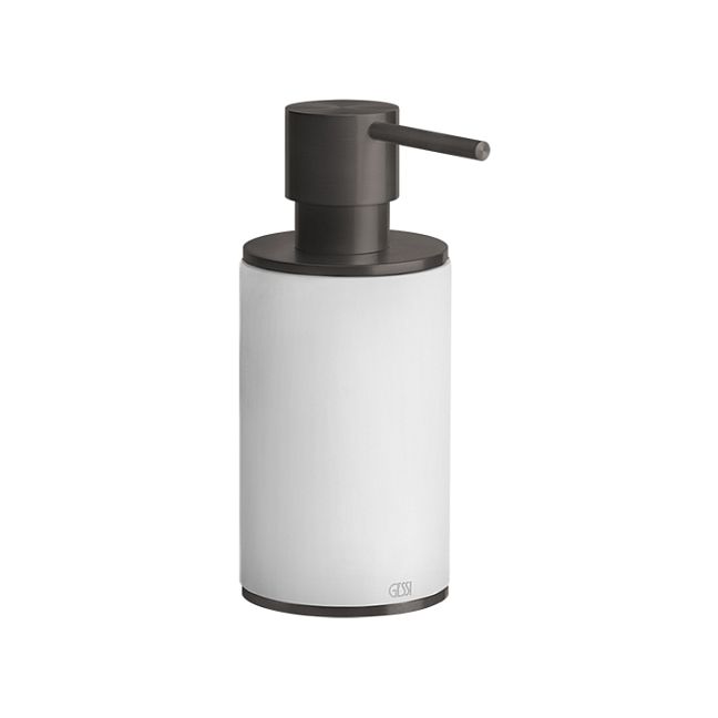 Gessi 316 Дозатор для жидкого мыла настольный, белый/brushed black metal pvd