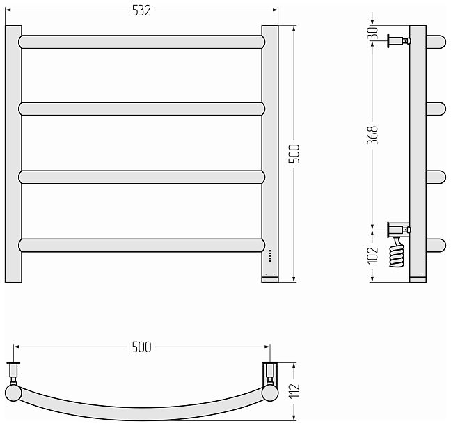 Сунержа Галант 4.0 Полотенцесушитель электрический 50x50 Золотой шёлк