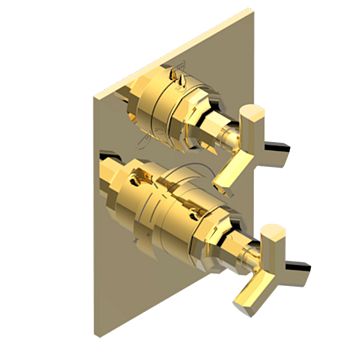 THG Les Ondes Смеситель для душа, встраиваемый, термостатический, с переключателем на 3 потока, цвет: Soft matt gold