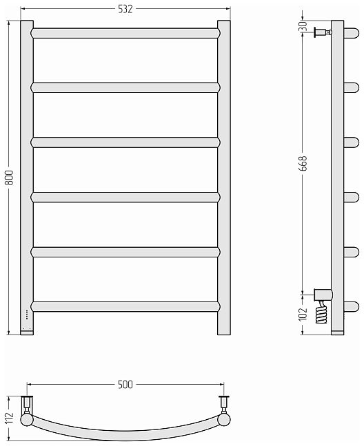 Сунержа Галант 4.0 Полотенцесушитель электрический 80x50 Золотой шёлк