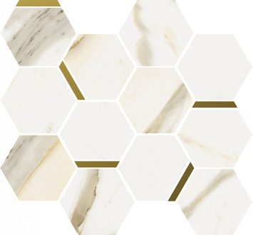 Italon Керамогранитная мозаика Stellaris Calacatta Gold Chic 28,3x32,8x0,9 Матовая