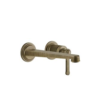 Gessi Venti20 Смеситель для раковины настенный, встраиваемый, однорычажный, излив 201 мм., внешняя часть, Antique Brass