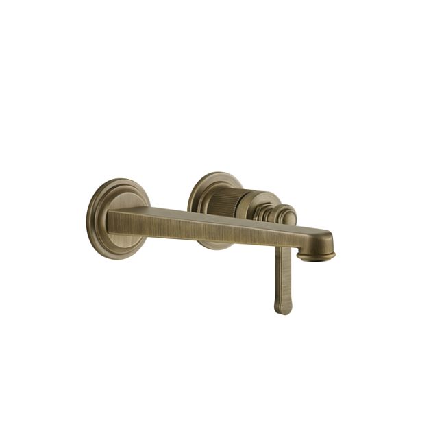 Gessi Venti20 Смеситель для раковины настенный, встраиваемый, однорычажный, излив 201 мм., внешняя часть, Antique Brass