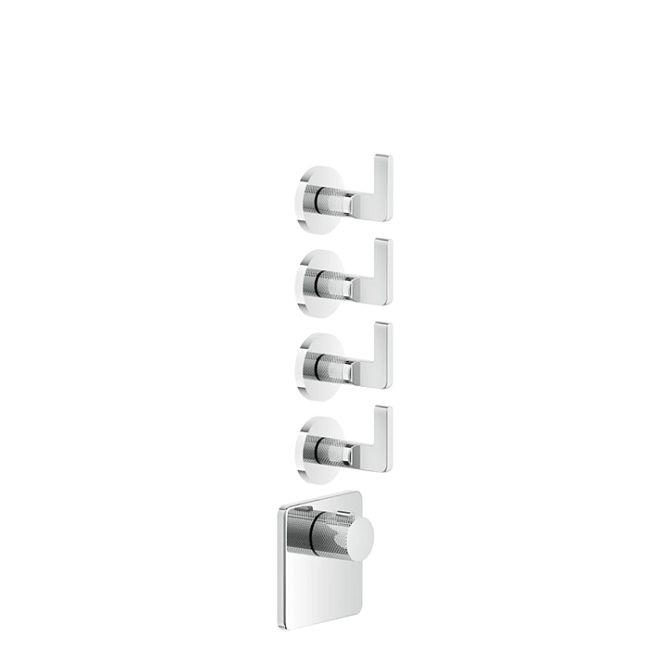 Gessi Inciso Встраиваемый термостатический смеситель на 4 источника, резьба 3/4 (внешние части), хром