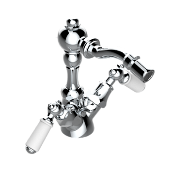 Смеситель для биде THG 1900 a manettes на одно отверстие с поворотным аэратором и донным клапаном