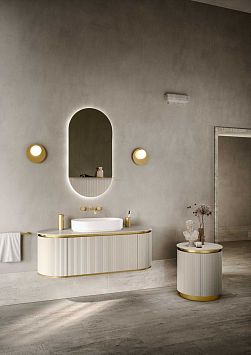 Комплект мебели Oasis Naos, подвесной, столешница: покрытие Purefeel , Отделка: Матовый лакированный цвет "Corda Elegance" / Сатиновое золото
