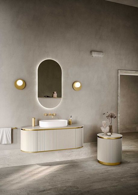 Комплект мебели Oasis Naos, подвесной, столешница: покрытие Purefeel , Отделка: Матовый лакированный цвет "Corda Elegance" / Сатиновое золото