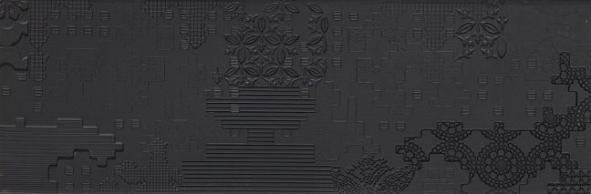 Керамогранит Mutina Bas Relief Patchwork Relief Nero Matt 18x54