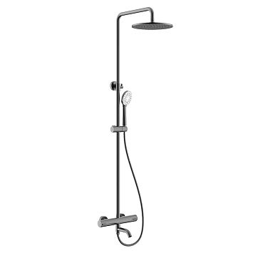 Nemo NM-9012BGM Душевая колонна термостатическая, с изливом, с ручным (ABS) и верхним душем (250 мм)