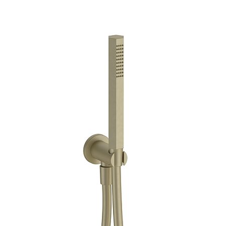 Fantini Venezia Душевой набор: ручная лейка Venezia, шланг 150 см, держатель для ручной лейки, цвет: Matt British Gold PVD
