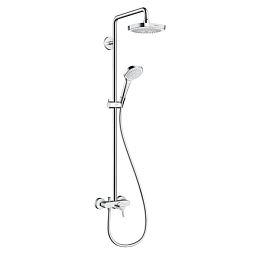 Душевая система Hansgrohe Croma Select E 180 SHP, верхний душ 187мм, с ручным душем и однорычажным смесителем, цвет: хром купить в Москве: интернет-магазин StudioArdo