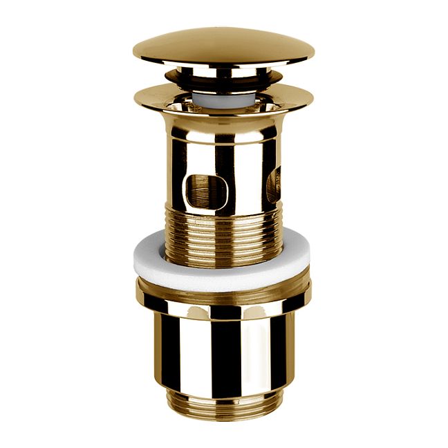 Gessi Донный клапан Stop Go для раковины с переливом, Gold PVD