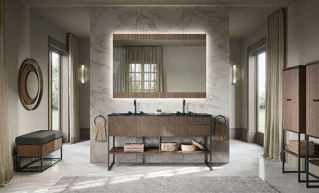 Oasis Academy Комплект Орех и чёрный матовый L160 x W53 x H84 cm