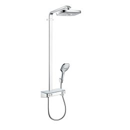 Душевая система Hansgrohe Raindance Select E 300 Showerpipe, с верхним душем 30х19см., ручным дешем, и термостатическим смесителем, цвет: хром купить в Москве: интернет-магазин StudioArdo