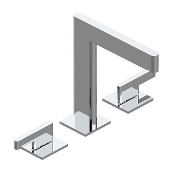 THG ICON-X METAL &Agravee; MANETTES Смеситель для раковины, 3 отв., с донным клапаном, цвет: хром