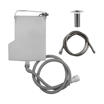 Gessi Rettangolo Система сбора воды для ручного душа с убирающимся шлангом при монтаже на борт ванны, Black Metal Brushed PVD