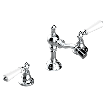 Комплект для биде THG 1900 a manettes на 3 отверстия с донным клапаном и краном на шаровом соединении