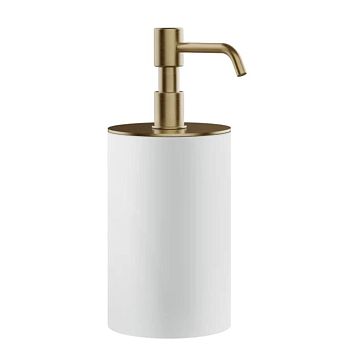 Gessi Rilievo Дозатор для жидкого мыла, настольный, колба белая, warm bronze brushed pvd