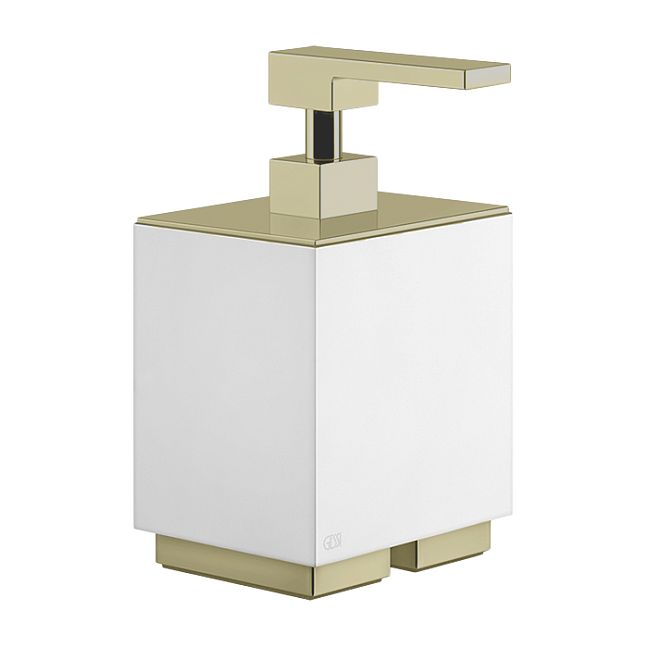 Gessi Rettangolo Дозатор для жидкого мыла настольный белый, Brass Brushed PVD