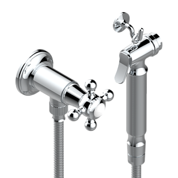 Душ гигиенический THG Charleston: вентиль, 1.25 м шланг, крючок, вывод для душа и лейка с клапаном