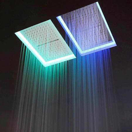 Antonio Lupi Meteo Верхний душ 520x350x110 мм., встраиваемый в потолок, с каскадом, с подсветкой, пультом и трансформатором, рама белая, лейка белая