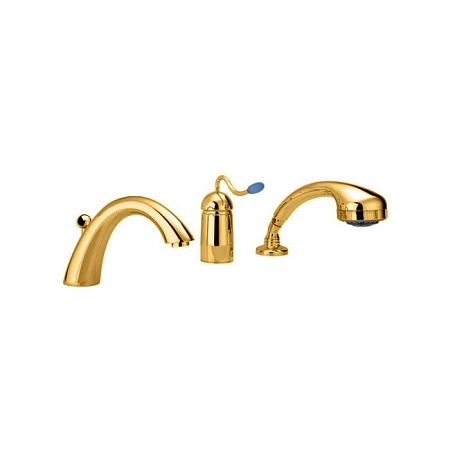 Nicolazzi Signal Встраеваемый смеситель на борт ванны на 3 отверстия, однорычажный, с переключателем для душа, цвет: золото