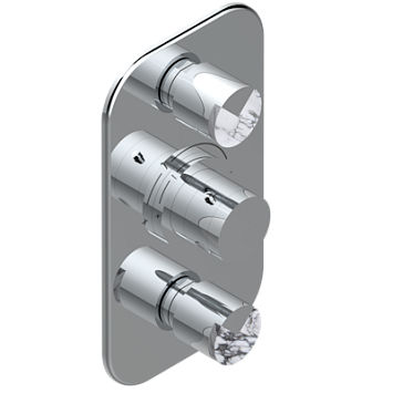 Накладка THG Le 9 Howlite с ручкой регулировки температуры и двумя маховиками для термостатического смесителя 5400AE