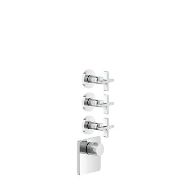 Gessi Inciso Встраиваемый термостатический смеситель на 3 источника, резьба 3/4 (внешние части), хром