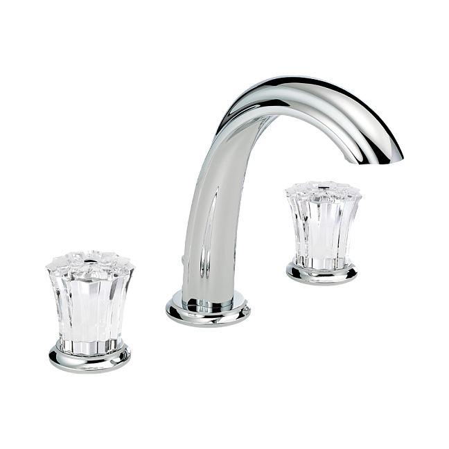 Смеситель для раковины THG Mille Nuits - Clear crystal на три отверстия устанавливаемый на борту с донным клапаном