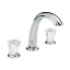 Смеситель для раковины THG Mille Nuits - Clear crystal на три отверстия устанавливаемый на борту с донным клапаном