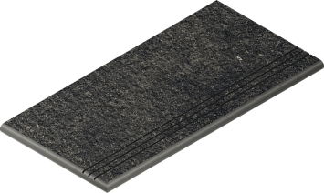 Italon Керамогранитная ступень Room X2 Gradino Round SX Black 30x60 Grip