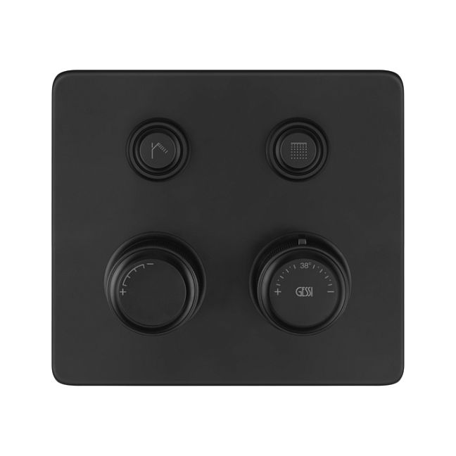 Gessi Hi-Fi Eclectic Смеситель для душа настенный встраиваемый, термостатический, с 2 запорными кнопками, Black XL