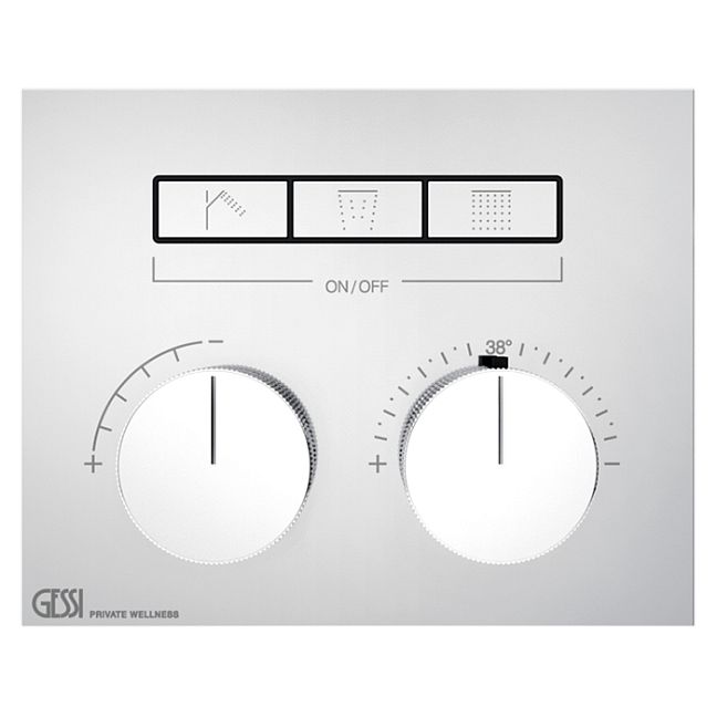 Gessi Hi-Fi Термостат для душа, с включением до 3 источников одновременно (внешняя часть), хром