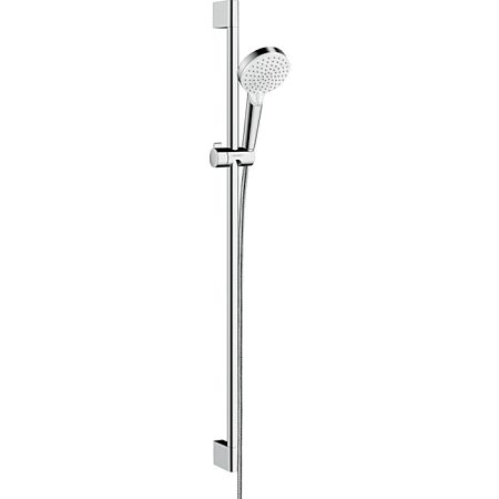 Душевой набор Hansgrohe Crometta Vario Unica: штанга 900mm, ручной душ, 2jet (Rain, IntenseRain), EcoSmart, шланг, цвет: белый/хром