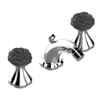 Смеситель для биде THG Camelia Black Crystal Комплект для биде на 3 отверстия с донным клапаном и краном на шаровом соединении